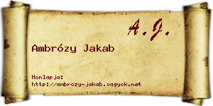Ambrózy Jakab névjegykártya
